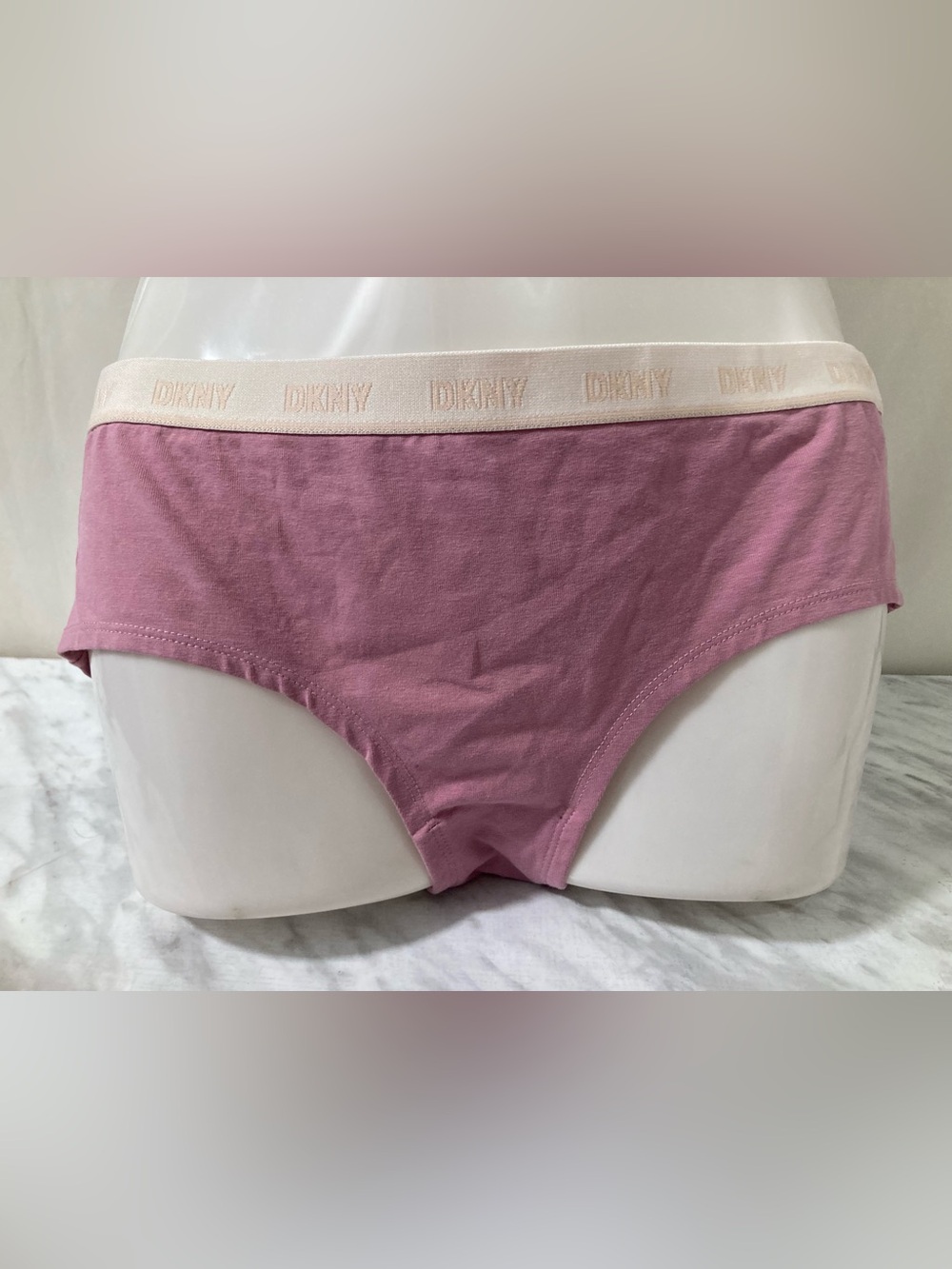 DKNY Dusty Pink Logo Waist Cotton Hipster Briefs XL